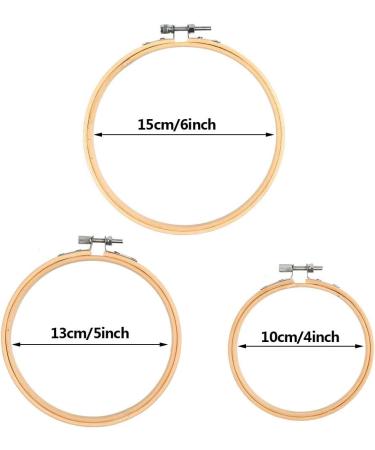 WOWOSS 12 Pcs Adjustable Bamboo Embroidery Hoops - 3 Sizes - Ideal for Cross Stitch and Art Craft Sewing - Buy Online on GoSupps.com
