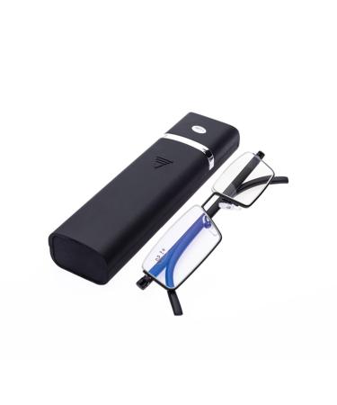 LILLIE Fashionable half-frame reading glasses design ultra-thin anti-blue light reader easy to carry 1.5x Black