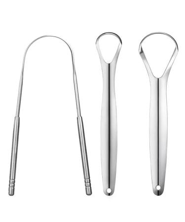 GNHG 3-pack tongue tongue cleaner tongue scraper made of stainless steel usable tongue brush for mouth cleaning easy to clean u-shaped tongue scraps made of stainless steel