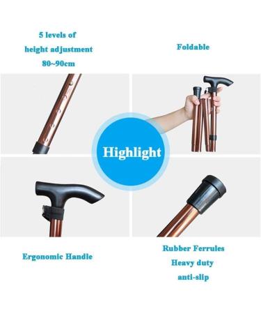 Adjustable Walking Stick Folding Walking Crutches Folding Walking Sticks with Handle 5 Height Levels Adjustable for Men or Women Mobility Stick Parent's Gift Handmade Smooth Sailing - Buy Online on GoSupps.com