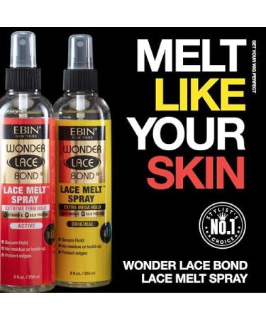 EBIN NEW YORK Wonder Lace Bond Melt Spray 3.39 oz / 100ml - Extra Mega Hold (Original) | Flawless Natural and Seamleass finish No Reside Long Lasting Formula with Protecting Edges Perfect for wigs 3.39 Fl Oz (Pack of 1) Original - Buy Online on GoSupps.com