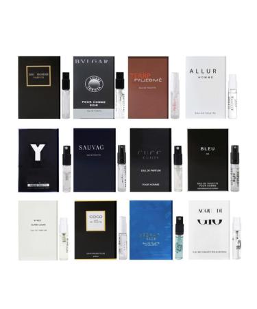 Men's Fragrance Brands Designer Perfume High End Cologne for Men Samples Set 12pcs 0.06 Fl Oz (Pack of 12) - Buy Online on GoSupps.com