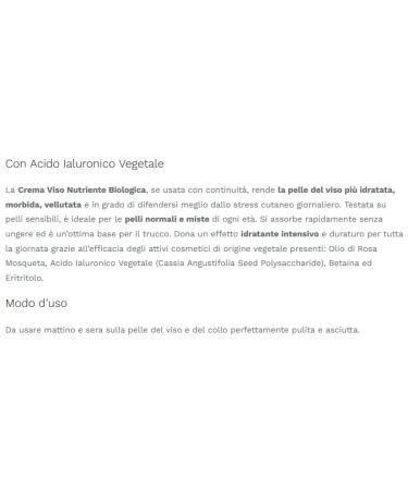 Organic Face Cream with Rosa Mosqueta | Nourishing 50 ml | Made in Italy | International Shipping - Buy Online on GoSupps.com