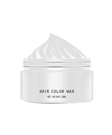 Qfdiwr Hair color wax color cream 30 ml stylist wax washable cream for men women cosplay Halloween White 1 unit Lot de 1