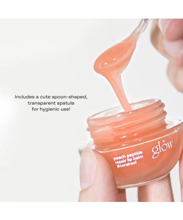 Glow Peach Peptide Repair Lip Balm #IceBlue | Cruelty-Free Fragrance-Free Nourishing Peach Flavor | 0.3 oz - Buy Online on GoSupps.com