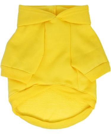 Buy LtuzPet 'Boss' Yellow Dog Sweater with Hood - Soft Fleece Warm Jacket for Small Dogs - International Shipping Available - Buy Online on GoSupps.com