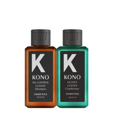 KONO Oil Control Shampoo & Glossy Luxury Conditioner-Travel Size - Salon Series (2.03oz Each)