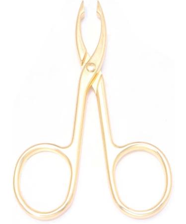 Motanar 2 Pieces Tweezers Scissor Handle Straight Tip Scissor Shaped Eyebrows Tweezers for Hair Plucker Remover Facial Hair Eyebrows Care (Golden) - Buy Online on GoSupps.com