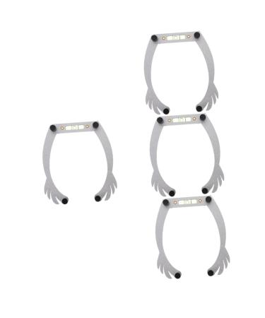 FOMIYES 4pcs white white outfit brow shaping kit positioning ruler aluminum alloy eyebrow line