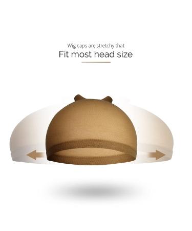 FANDAMEI 12pcs Wig Caps Set - Brown Skin Tone & Light Brown Nylon Caps for Women - Buy Online on GoSupps.com