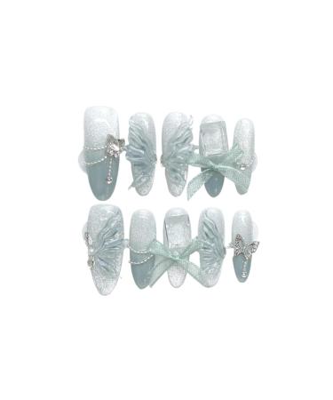 Butterfly Nail Art Cat Eye Nail Art Handmade Nail Art Girl's Fake Nails(M)