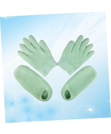 Beavorty 1 Set Booties Softening Socks Shoe Covers Gloves for Dry Cracked Hands Hand Lotion Gloves Softening Gloves Paraffin Gloves and Medical Socks Gel Spa Gloves Foot mask Protection