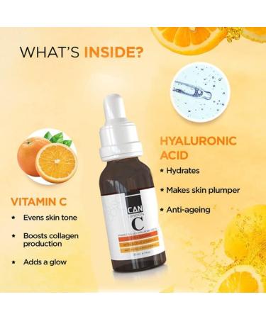 ican london Vitamin C Serum for Face Anti Aging Serum with Hyaluronic Acid Anti-Aging & Brightening Serum for Dark Spots Wrinkles Glow & Radiance 30 ml - Buy Online on GoSupps.com