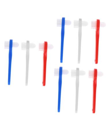 Healeved 9 STK toothbrush stops brush brisk mouth cleaner double -sided prosthesis brush prosthesis cleaner care accessories tooth cleaning tools small vacation manual plastic