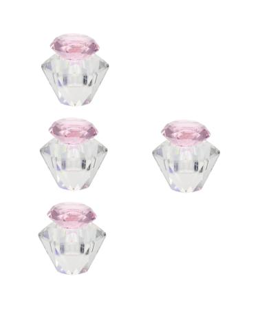 POPETPOP 4 Pcs Nail Art Crystal Cup Hair+braiding+tools Cups Glass Manicures Liquid Cup Crystal Nail Art Cup Diamonds for Nails Nail Art Stand Clear Tumbler White Crystal Matte Glass Nails 5.5x5.5cmx4pcs Pinkx4pcs