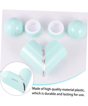 Solustre Heart-Shaped Contact Lens Case - Easy Colorful Duplex Box with Container - Plastic Green 9.5x3cm - International Shipping Available - Buy Online on GoSupps.com