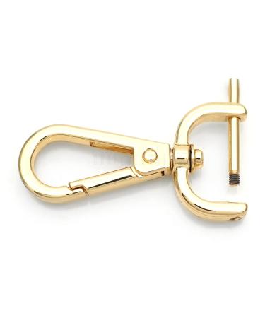 CRAFTMEMORE 2pcs Detachable Snap Hook Swivel Clasp w/Screw Bar VT493 Bag Strap Hardware Replacement (1 Inch, Gold) 1 Inch Gold