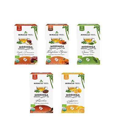 Miracle Tree Moringa Organic Superfood Tea Apple & Cinnamon Caffeine Free 25 Tea Bags 1.32 oz (37.5 g)