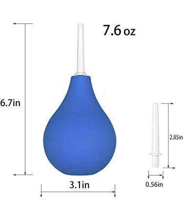 GNEGKLEAN Black Silicone Enema Bulb Kit 7.6oz with 19.7in Hose+4 Nozzles (Blue) | Anal Douche for Men and Women - Buy Online on GoSupps.com