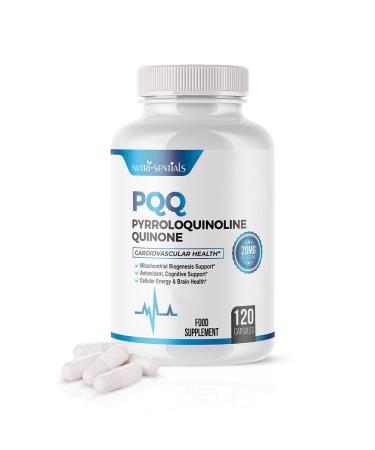 PQQ Max 20mg 120 Capsules Pyrroloquinoline Quinone - Promotes Mitochondrial Biogenesis Energy Optimize | Plant Extract - Powerful & 100% Natural Supplement
