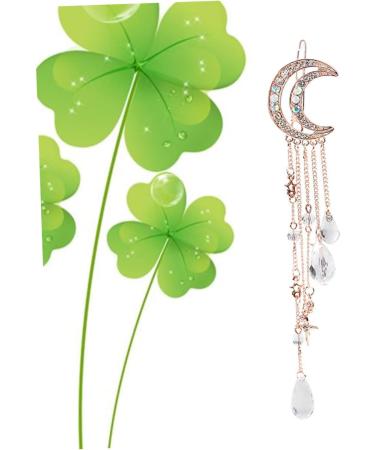 minkissy Wedding girl headpiece wedding barrette tassel hair pin bridal hairpin bead tassel barrette crystal charms hair clip tassel drop hairpin wedding headdress pendant moon Crystal - Buy Online on GoSupps.com