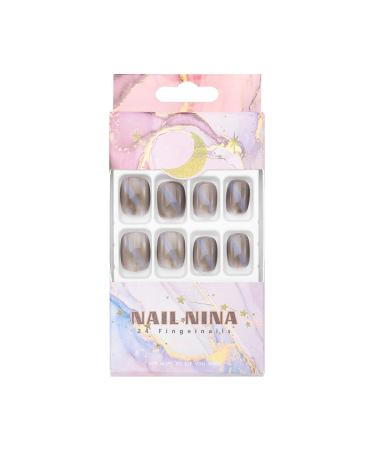 Sethexy Short Blue Cat Eye False Fingernails - 24 Adhesive Acrylic Nail Tips for Women & Girls - Buy Online on GoSupps.com