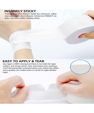OBTANIM 4 Rolls White Athletic Sports Tapes No Sticky Residue - Latex Free Breathable Sports Tape for Athlete & Medical Trainers Gym Fitness Running Tennis Football  2 Inch x 15Yard - Buy Online on GoSupps.com