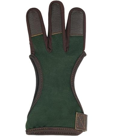 ArcheryMax Leather Archery Gloves - Green, Medium Size | Youth & Adult Beginner Finger Protector for Practice Shooting & Hunting - Buy Online on GoSupps.com