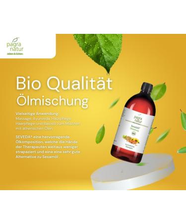 Buy Seveda Organic Massage Oil - 1L | Pagra Natur - Premium Special Oil Blend for Relaxation and Therapy - Buy Online on GoSupps.com