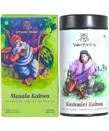 REQ Masala Kahwa Kashmiri Kahwa Indian Tea Combo 25 Tea Bags Each