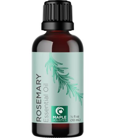 Pure Rosemary Essential Oil for Aromatherapy - Undiluted Rosemary Oil for Hair Skin and Nails - Cleansing Rosemary Essential Oil for Diffusers Plus Hair Oil for Enhanced Shine and Dry Scalp Treatment Rosemary 0.33 Fl Oz (P…