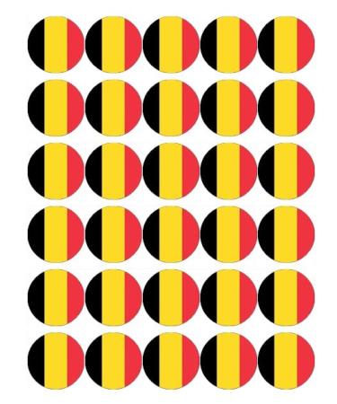 30 Belgium Flags Cupcake Toppers Edible Wafer Paper Fairy Cake Toppers Birthday Cake Decorations