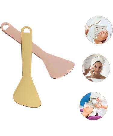 Healvian Healvian 2 Pieces Rich Spoon Makeup Kit Makeup Kit Facial Massager Eye Massager Reusable Makeup Scoop Cosmetic Mixing Spatula Face Cream Spoon Makeup Spoon Alloy Golden - Buy Online on GoSupps.com
