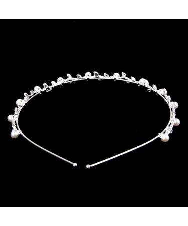 Minkissy Dirndl Hairmate - Silver Wedding Flower Wreath with Pearl Lining & Rhinestone Headband | Elegant Hair Accessories for Dirndl & Bridal - Buy Online on GoSupps.com