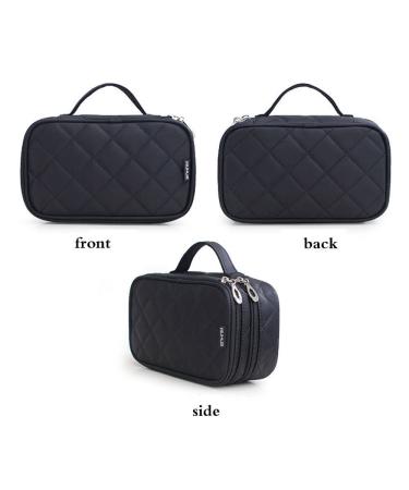 MLMSY Professional Black Make-Up Bag & Brush Organizer | Portable Double Layer Travel Cosmetic Handbag - Buy Online on GoSupps.com