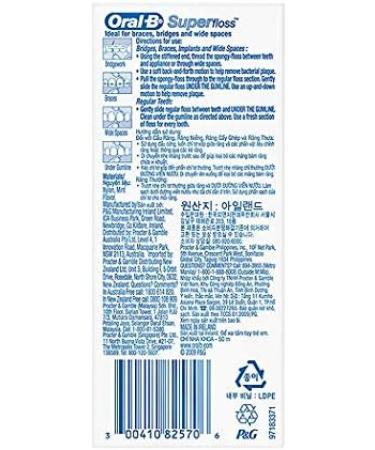 Oral-B Superfloss Dental floss 50 pieces Pack of 12 (12x 50 pieces) 50 Count (Pack of 12) - Buy Online on GoSupps.com