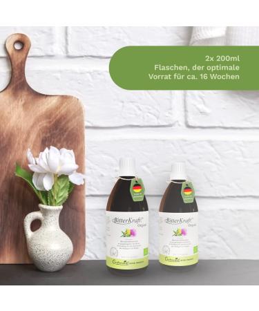 Bitter Power! Organic Bitter Drops - Hildegard von Bingen Formula | 100% Natural Vegan | 2x200ml High-Dose from 9 Exquisite Herbs - Buy Online on GoSupps.com