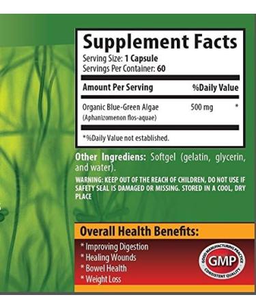 Spirulina chlorella powder organic - BLUE GREEN ALGAE - boost immune function - spirulina organic capsules - blue spirulina - spirulina detox - antioxidants supplement for skin - 6 Bottles 360 Caps - Buy Online on GoSupps.com