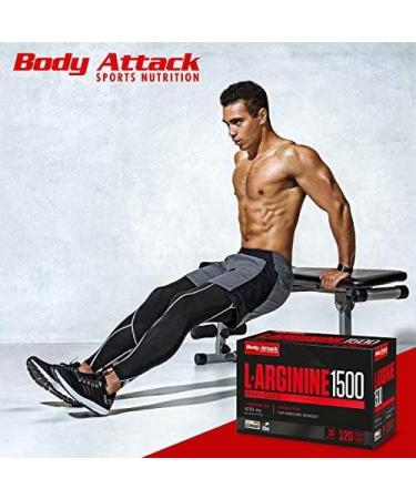 Buy Body Attack L-Arginine 1500 - 120 Caps | 6000mg L-Arginine HCL for Extreme Pre-Workout Performance | International Shipping Available - Buy Online on GoSupps.com