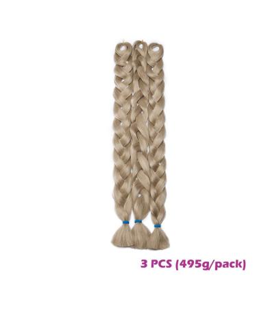SEGO 41 Ash Blonde Braid Extensions - Synthetic Crochet Braiding Hair 165g/bundle 3 Pieces - Perfect for Stylish Hairstyles - Buy Online on GoSupps.com