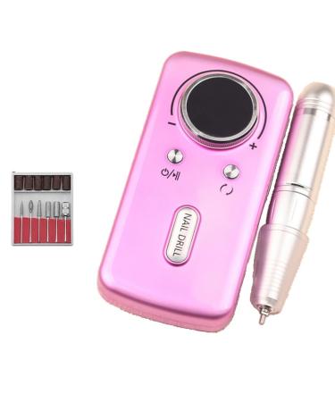 GOSIA Electric Nail Drill with LCD Display Rechargeable Nail Polish Accessories for Gel Nail Polish Sander Pink Purple Purple Pink