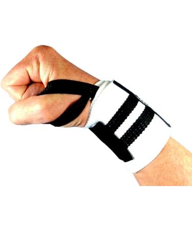 Spot Lion Fitness Professional Quality Wrist Wraps for Powerlifting & Bodybuilding - White/Black Stripes - Buy Online on GoSupps.com