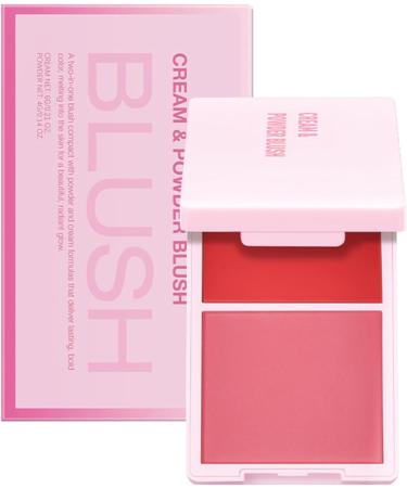 SOUTHJIELING 2 in 1 Cream and Powder Blush Palette Compact Makeup for Long Lasting Natural Color and Smooth Application - Buy Online on GoSupps.com