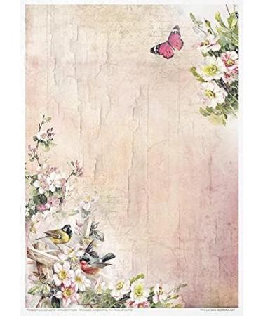 ITD Collection A4 Rice Paper Creative Set for Decoupage, Scrapbooking, Cardmaking - Rosy Summertime Design - Buy Online on GoSupps.com