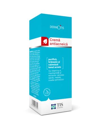 TIS Anti-Acne Face Cream 50ml, Pimples, Dilated Pores, Blackheads, Sebum-regulating effect on oily skin prone to acne, Protects sensitive skin from harmful factors - dust, wind