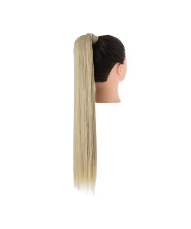 Buy JJstar 70cm Long Straight Ponytail Hairpiece - Synthetic Hair Extension Braid for Women & Girls in Light Ash Blonde | International Shipping Available - Buy Online on GoSupps.com