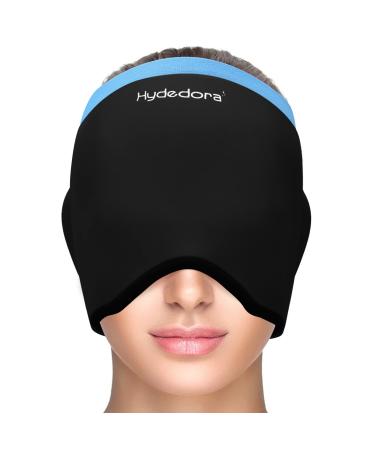 Migraine Ice Head Wrap  Headache Relief Hat for Migraine  Wearable Headache Relief Cap Eyes Mask for Puffy Eyes  Tension  Sinus & Stress Relief  Hot and Cold Therapy Migraine Relief Cap(Blue-Black)