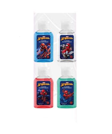 Fam Together Spiderman Boys Travel Hand Sanitation Pack of 4 Mini Hand Sanitation Bottles for Kids