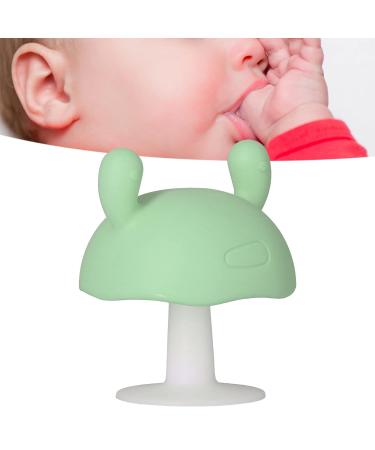 Silicone Teether Mushroom Shaped for Infants 4+ Months - Pink/Green - Buy Online on GoSupps.com