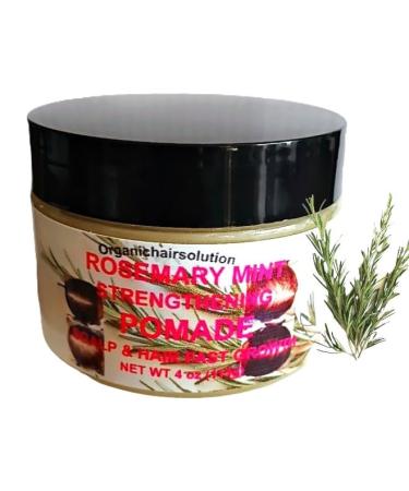 Organic Hair Solution-Organics Rosemary Mint Strengthening Hair Pomade Grease for Thick Straight Curly Wavy Thin Hair Women Men Kids-Scalp & Hair Treatment (4 OZ)